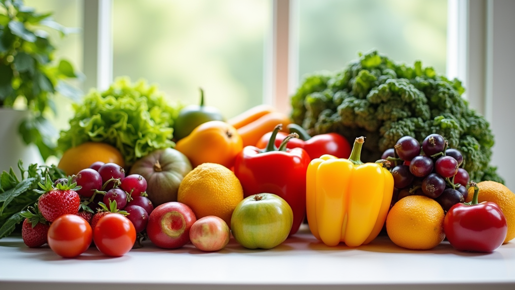 Colorful array of healthy snacks
