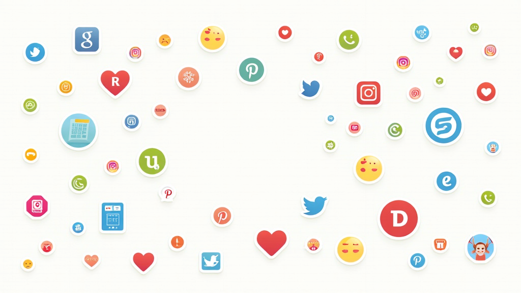 colorful kid-friendly social media icons and symbols