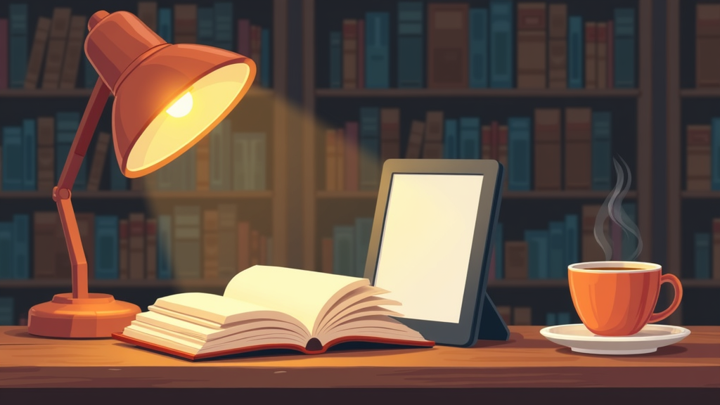 E-books vs traditional books - stylized comparison
