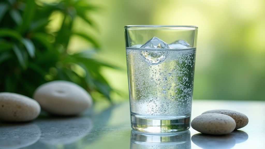 Glass of water with droplets